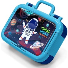 High Lacivert Mavi Astronot Desenli Erkek Çocuk Paslanmaz Çelik Beslenme/yemek Kabı - 39240