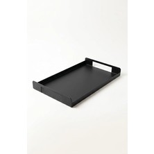 Home Metal Çay Tepsisi Siyah Sunum Tepsisi Servis Tepsisi Dikdörtgen Dekoratif Tepsi Kahve Çay Servis Tepsisi Mutfak Banyo Organizer Tepsi