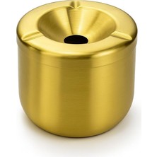 Gold Metal Kapaklı Küllük, Portatif ve Modern Tasarım Kül Tablası, Araç Için Uygun Rüzgar Geçirmez Küllük, Lüks Altın Rengi Masaüstü Kül Tepsisi, Kolay Temizlenir Dış Mekan Küllüğü