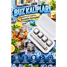 Tasarım Evi 4 Adet Paslanmaz Çelik Buz Kalıbı Viski Soğutma Taşı Maşalı Yeniden Kullanılabilir Buz Viski Taşı