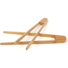 Doğal Bambu Mutfak Maşası Seti (30 Cm) - Güvenli Tost, Sunum ve Salata Maşası