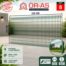Ör - As Tel Örgü & Panel Çit Sistemleri Bahçe Teli Panel Çit 150 cm x 250 cm = 8-Adet