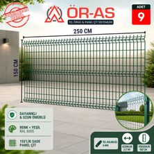 Ör - As Tel Örgü & Panel Çit Sistemleri Bahçe Teli Panel Çit 150 cm x 250 cm = 9-Adet