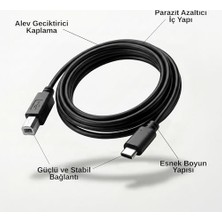 Burada Bulabilirsin Type-C To Usb-B Yazıcı Tarayıcı Printer Kablosu (1.5 Metre) - Pc ve Laptop ile Yazıcı Ara Bağlantı Data Kablosu - USB 2.0 Hızlı ve Stabil Yazdırma - Kolay Kullanım - Usb-C Printer Kablosu