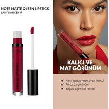 Lexroo Cosmetics Matte Queen Lipstick 17 Lady Dancer Kalıcı Likit Ruj, Kırmızı