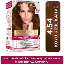 Lexroo Excellence Creme Saç Boyası 4.54 Koyu Kızıl Kahve