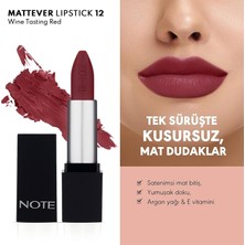 Lexroo Cosmetics Mattever Lipstick 12 Wine Tasting Red Yarı Mat Saten Bitişli Ruj