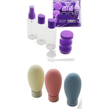Lexroo ® 13 Parça Seyahat Şişe Seti – Parfüm, Şampuan, Krem, Losyon Için Uçak Uyumlu Taşınabilir Kaplar – Fermuarlı Pvc Çantalı & Hunili Spatulalı Valiz Düzenleyici Seyahat Şişesi Kiti