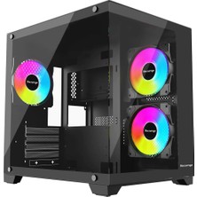 Lexroo Nova 3 Rgb Fanlı Temperli Cam Panel Boş M-Atx Gaming Oyuncu Bilgisayar Kasası
