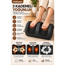 TeknoKapsül Şarjlı Isıtmalı Ayak ve Bacak Masaj Aleti Sıcak Kompresli 3 Kademeli Çift Yönlü Yoğurma Type-C