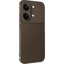 Efnaz Style Xiaomi Poco X8 Pro Max Auto Focus Karbon Kapak - Kahverengi