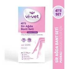 2 Adet Vi-Vet Sir Ağda Bant Seti Pudralı 41'li (20 Vücut Bandı + 8 Yüz Bandı + 8 Koltuk Altı Bandı + 5 Temizleme Mendili)