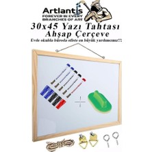 Burada Bulabilirsin Duvara Monte Beyaz Yazı Tahtası 30X45 cm 1 Adet Yazı Tahta Kalemi ve Silgisi Laminant Yazı Tahtası Ahşap Çerçeveli Askıl