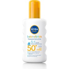 3 Adet Nivea Sun Koruma ve Bakım Hassas Cilt Çocuk Güneş Spreyi SPF50+ Çok Yüksek Güneş Koruyucu 200 ml