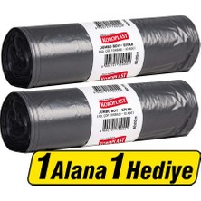 Koroplast Çöp Torbası Endüstriyel Jumbo Boy 80 cm x 110 cm Siyah 10'lu Paket - 1 Alana 1 Hediye