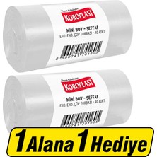 5 Adet Koroplast Çöp Torbası Eko Endüstriyel Mini Boy 40 cm x 50 cm Şeffaf 40'lı Paket - 1 Alana 1 Hediye