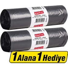 3 Adet Koroplast Çöp Torbası Eko Endüstriyel Jumbo Boy 80 cm x 110 cm Siyah 10'lu Paket - 1 Alana 1 Hediye