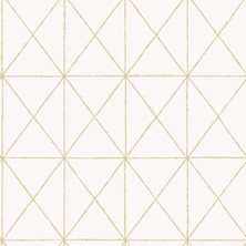 NUS3577 Gold Get In Line Peel Stick Duvar Kağıdı, Beyaz ve Kırık Beyaz