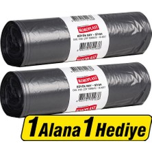 2 Adet Koroplast Çöp Torbası Eko Endüstriyel Büyük Boy 65 cm x 80 cm Siyah 10'lu Paket - 1 Alana 1 Hediye