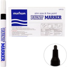 4 Adet Munhwa Paint Marker Kalem Siyah 12'li Paket