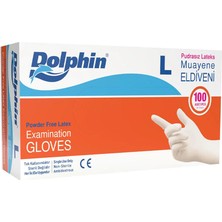 3 Adet Dolphin Lateks Muayene Eldiveni Pudrasız Large 100'LÜ Paket