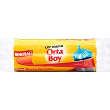 4 Adet Koroplast Çöp Torbası Orta Boy 55 cm x 60 cm Mavi 15'li Paket