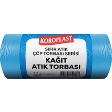 Koroplast Kağıt Atık Çöp Torbası Jumbo Boy 80 cm x 110 cm Mavi 10'lu Paket