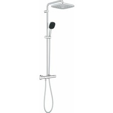 Vitalio Comfort 250 Termostatik Bataryalı Duş Sistemi, 38 Derece Sabit Sıcaklık Ayarı, 1 Akış
