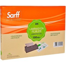 5 Adet Sarff Laminasyon Filmi 100 Mikron Şeffaf  A4 100 Lü Kutu
