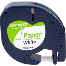 2 Adet Dymo Letratag Kağıt Etiket 12 mm x 4 M Beyaz
