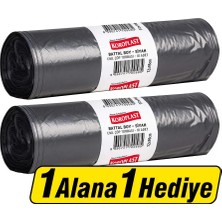 4 Adet Koroplast Çöp Torbası Endüstriyel Battal Boy 72 cm x 95 cm Siyah 10'lu Paket - 1 Alana 1 Hediye