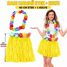 Magicool Hawaii Luau Aloha Sarı Püsküllü 40 cm Etek ve Hawaii Kolye