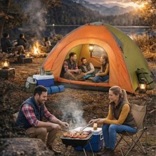 Givoria 4 Kişilik Yarı Otomatik Kamp Çadırı – Suya Dayanıklı, Hızlı Kurulumlu Outdoor Aile Çadı