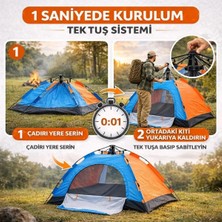 Givoria 10 kişilik Otomatik Kurulum Kamp Çadırı – Outdoor , Suya Dayanıklı Hızlı Kurulum Piknik V