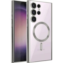 Hazal Boutique Samsung Galaxy S25 Ultra Kılıf Kross Magneticsafe Kapak - Gümüş