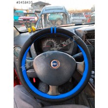Hasakman Fiat Albea Dikme Direksiyon Kılıfı Parlak Siyah Mavi Detaylı Mavi Çift Yüzük ve Dikiş 2002-2012