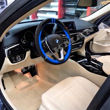 Hasakman Bmw X4 G02 Dikme Direksiyon Kılıfı Parlak Siyah Mavi Detaylı Mavi Çift Yüzük ve Dikiş 2018-2024