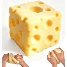 Jumbo Cheese Squishy Block - Stres Giderme Için Büyük Sıkıştırmalı Peynir Oyuncağı, Yetişkinler Için Yavaş Yükselen Duyusal Fidget Hediyesi, Büyük Sarı Peynir Yumuşacık (7 Cm/2,7 Inç)