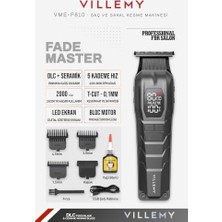 VME-P810 Profesyonel Saç Kesme, Sakal ve Ense Tıraş Makinesi Bldc Motor T-Cut 0.1 mm Dlc Bıçak