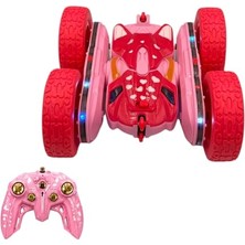 Oyuncak LED Işıklı 360° Akrobat Uzaktan Kumandalı Araba Şarjlı 4x4 Off Road Dublör Oyuncak Araba (Pembe)