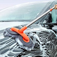 360° Dönebilen Teleskopik Mikrofiber Araba Yıkama Fırçası – Çift Başlıklı Oto Temizlik Mopu