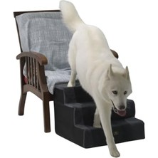 Büyük Boy Kedi ve Köpek Merdiveni Ortopedik Basamaklı Fermuarlı Sert Süngerli 40CM x 51CM x 50CM