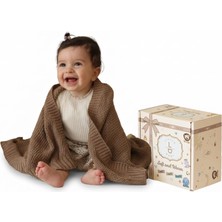Little Dedi Zoe Bebek Battaniyesi Mocha Mereng -%50 Geri Dönüştürülmüş Pamuk Ve%50 Polyesterden Üretilmiş Bebek Arabası Battaniyesi ve Sarılma Battaniyesi - Grs ve Oeko-Tex Sınıf 1 Sertifikalı