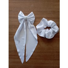Inci Detaylı Fular Toka ve Scrunchie Saç Aksesuarı Seti