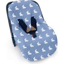 Deux LAPINS%100 Pamuk Müslin Ana Kucağı Kılıfı - Mono Lapin Royal Blue PSTKLF-RYB-000STD