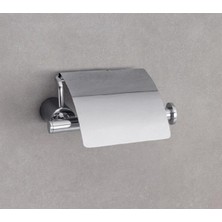 System Icon Kapaklı Tuvalet Kağıtlığı Krom Renk 79X112X158 mm