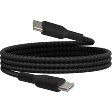 Belkin Boost Charge Örgülü Usb-C, Hızlı Şarj Cihazı, Usb-C Şarj Kablosu, iPhone 16, 15, Samsung Galaxy S24, S23, Pixel, Ipad, Macbook, Nintendo ve Daha Fazlası Için Hızlı Şarj, 1 Metre, Siyah