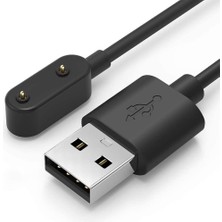 Coverzone Honor Watch Es ile Uyumlu Manyetik USB Şarj Kablosu, Hızlı Şarj Desteği, Dayanıklı ve Kompakt Tasarım Siyah