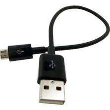4568 Micro USB Kısa Data Şarj Kablosu Android Uyumlu (15 Cm)