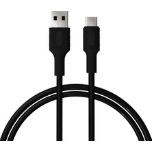 Remorax Basic USB A-C Hızlı Şarj Kablosu, Siyah (100 Cm)